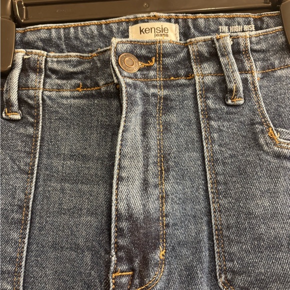 Kensie Dark Blue High-Rise Wide Leg Jeans - Picture 3 of 7